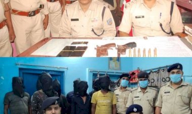 धनबाद: झरिया में तीन व कतरास में आठ क्रिमिनल अरेस्ट, पिस्टल व गोली जब्त