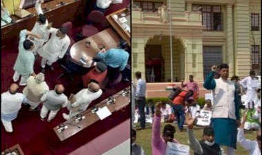 बिहार: विपक्ष के समानांतर विधानसभा सेशन में CM नीतीश बर्खास्त; विधान परिषद में हंगामा, मारपीट की नौबत