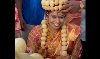 लड़की ने अपनी शादी में पहना गोलगप्पों से बना हार व क्राउन, वीडीओ वायरल
