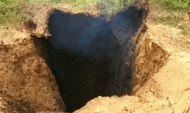 धनबाद:बीसीसीएल गोविंदपुर एरिया के डोमगढ़ में जोरदार आवाज के साथ धंसी जमीन, बन गया गोफ, गैस रिसाव