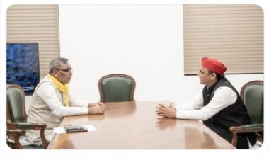 उत्तर प्रदेश: एसपी और सुभासपा में चुनावी गठबंधन, अखिलेश यादव से मिले ओपी राजभर, बोले अबकी बार बीजेपी साफ