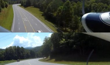 अमेरिका:  नॉर्थ कैरोलिना में हाईवे पर ट्रैफिक के बीच हुई विमान की लैंडिंग, वीडियो वायरल 