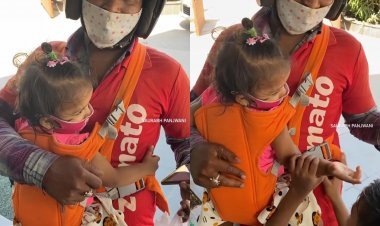 गोद में बच्ची को ले ऑर्डर पहुंचाने निकल गयी डिलीवरी वुमन, जोमैटो भी हो गया फैन, मांगी डिटेल