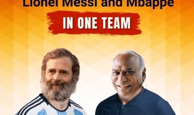 राहुल गांधी को मेसी व मल्लिकार्जुन खरगे को बना दिया एम्बापे, हरीश रावत ने शेयर की फोटो