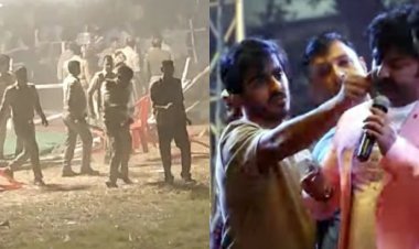 भोजपुरी सिंगर पवन सिंह को स्टेज पर मारा पत्थर, गाना गाने से मना करने पर बवाल मचा, पुलिस लाठी चार्ज 