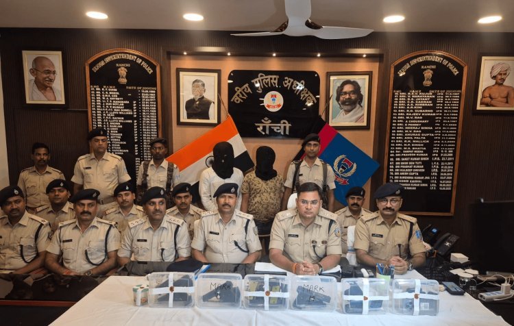 Jharkhand: रांची में पुलिस और राहुल दुबे गैंग के बीच मुठभेड़: दो अपराधियों को गोली, चार गिरफ्तार, भारी हथियार बरामद