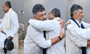 कर्नाटक में सत्ता परिवर्तन: CM सिद्दरमैया ने किया इस्तीफे का एलान, डीके शिवकुमार  ने CM के पैर छुए, गले लगे...