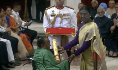 दिशोम गुरु को राष्ट्र का नमन: शिबू सोरेन को मरणोपरांत पद्म भूषण, पत्नी रूपी सोरेन ने ग्रहण किया सम्मान
