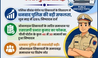 पीजी पोर्टल शिकायतों के निपटारे में धनबाद पुलिस का125% प्रदर्शन, 15 तक सभी लंबित मामलों के समाधान का लक्ष्य