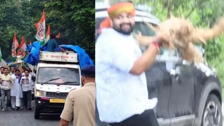 धनबाद में PM मोदी और मनुस्मृति के पुतले पर भिड़े कांग्रेसी-भाजपाई, छीना पुतला; पुलिस ने संभाला मोर्चा