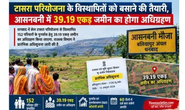 Dhanbad : टासरा के 152 विस्थापित परिवारों को मिलेगा ठिकाना, 39.19 एकड़ जमीन का अधिग्रहण